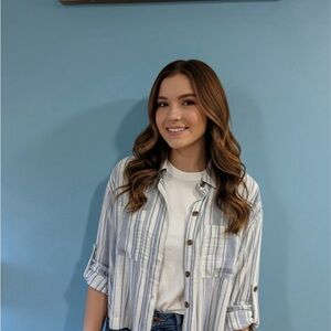 Aeropostale Blue and White Striped Shirt